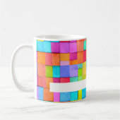 抽象芸術カラフルアーティスト名お尻のおもしろいのトレンモダンディング コーヒーマグカップ (左)