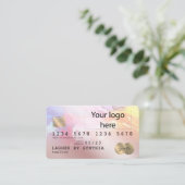 抽象芸術カラフルアートのクレジットカードにロゴを追加 名刺 (スタンド正面)