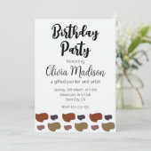 抽象芸術カラフルアートアーティストバースデーパーティー 招待状 (スタンド正面)