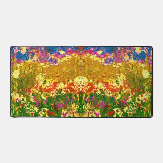 抽象芸術カラフルアートカラフルガーデンデスクマット デスクマット (正面)