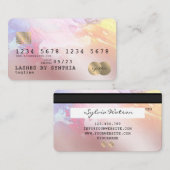 抽象芸術カラフルアートクレジットカードスタイル金ゴールド 名刺 (正面/裏面)