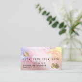 抽象芸術カラフルアートクレジットカードスタイル金ゴールド 名刺 (スタンド正面)