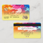 抽象芸術カラフルアートクレジットカードスタイル金ゴールド 名刺 (正面/裏面)