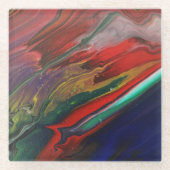 抽象芸術カラフルアートコースター ガラスコースター (正面)