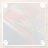 抽象芸術カラフルアートコースター ガラスコースター (裏面)