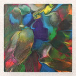 抽象芸術カラフルアートコースター ガラスコースター