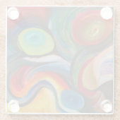 抽象芸術カラフルアートコースター ガラスコースター (裏面)