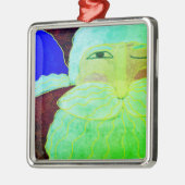 抽象芸術カラフルアートサンタクロース メタルオーナメント (左)