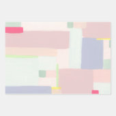 抽象芸術カラフルアートパステルラッピング紙 ラッピングペーパーシート (正面)