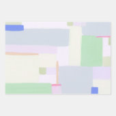 抽象芸術カラフルアートパステルラッピング紙 ラッピングペーパーシート (正面)