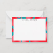 抽象芸術カラフルアートパーソナライズされた文具 ノートカード (正面)