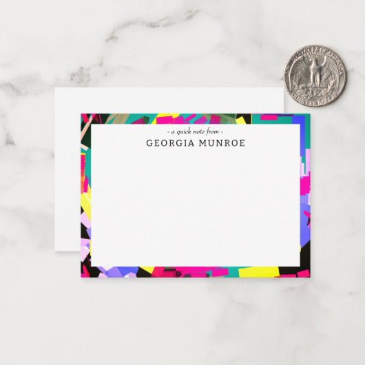 抽象芸術カラフルアートパーソナライズされた文具 ノートカード (正面/裏面インサイチュ)