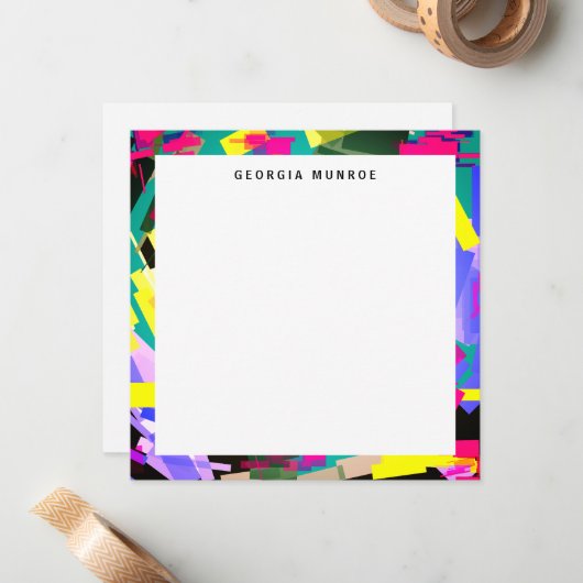抽象芸術カラフルアートパーソナライズされた文具 ノートカード (正面/裏面インサイチュ)