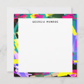抽象芸術カラフルアートパーソナライズされた文具 ノートカード (正面)