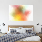 抽象芸術カラフルアートパープルグリーンピンクレッドイエロー キャンバスプリント (インサイチュ (寝室))