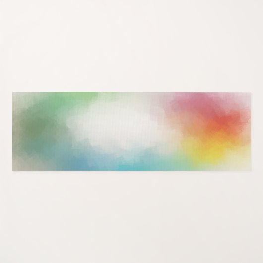 抽象芸術カラフルアートブルーレッドパープルイエローグリーン ヨガマット (正面(横))