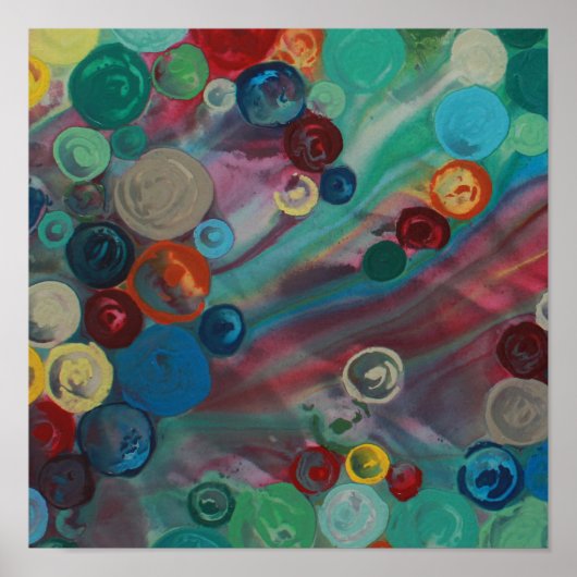 抽象芸術カラフルアートプリント ポスター (正面)