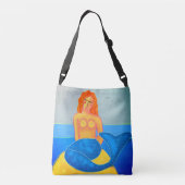 抽象芸術カラフルアートマーメイド クロスボディバッグ (裏面)