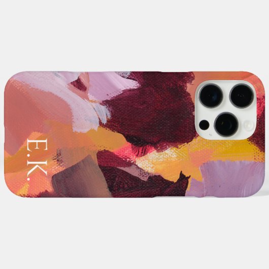 抽象芸術カラフルアートモノグラム名前をカスタムする Case-Mate iPhoneケース (裏面 (横))