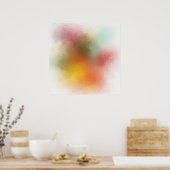 抽象芸術カラフルアートレッドイエローブルーグリーンパープル ポスター (キッチン)