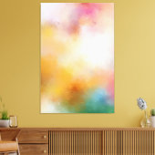抽象芸術カラフルアートレッドイエローブルーパープルグリーン キャンバスプリント (インサイチュ (リビング))