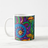 抽象芸術カラフルアールデコスタイル | コーヒーマグカップ (左)