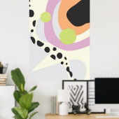 抽象芸術カラフルア名門私立校風のート ポスター (ホームオフィス)