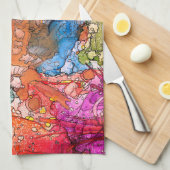 抽象芸術カラフルイラストレーションキッチンタオル キッチンタオル (四つ折り)