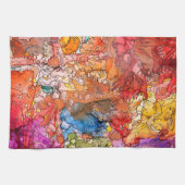 抽象芸術カラフルイラストレーションキッチンタオル キッチンタオル (横)
