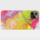 抽象芸術カラフルインクとモノグラム iPhoneケース (裏面横)