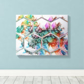 抽象芸術カラフルインクアート キャンバスプリント (インサイチュ (ウッドフロア))