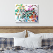 抽象芸術カラフルインクアート キャンバスプリント (インサイチュ (寝室))
