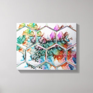 抽象芸術カラフルインクアート キャンバスプリント