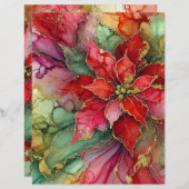 抽象芸術カラフルインクインクポインセチア解体書 (正面/裏面)