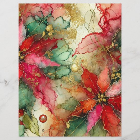 抽象芸術カラフルインクインクポインセチア解体書 (裏面)