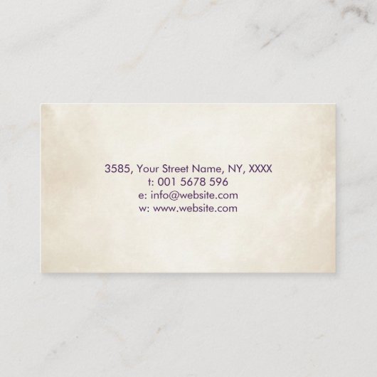 抽象芸術カラフルインク（ばちゃばちゃ）跳ねる蝶 名刺 (裏面)