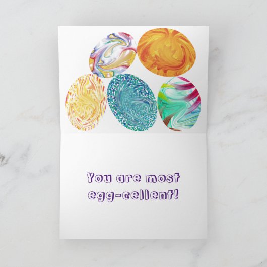 抽象芸術カラフルイースターエッグのグリーティングカード シーズンカード (内部)