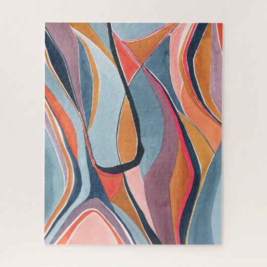 抽象芸術カラフルウォーターカラーアートジグソーパズル ジグソーパズル (縦)