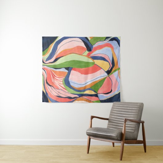 抽象芸術カラフルウォーターカラーアートタペストリー タペストリー (インサイチュ(横))