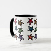 抽象芸術カラフルウミガメのコーヒーマグ マグカップ (正面左)