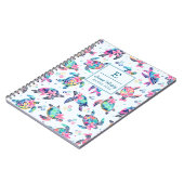 抽象芸術カラフルウミガメモノグラムのボウガーリー ノートブック (左側)