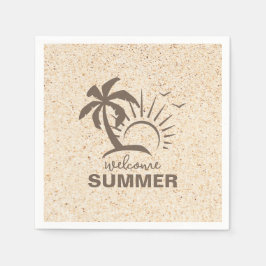 抽象芸術カラフルエステモダンティックサマービーチ スタンダードカクテルナプキン