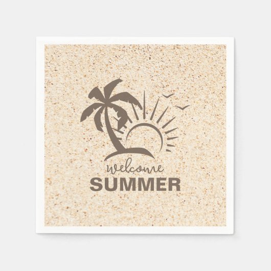 抽象芸術カラフルエステモダンティックサマービーチ スタンダードカクテルナプキン (正面)