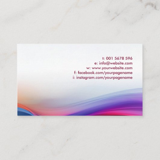 抽象芸術カラフルエネルギー流波 名刺 (裏面)