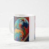 抽象芸術カラフルオウム コーヒーマグカップ (正面左)