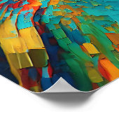 抽象芸術カラフルオウム ポスター (角)