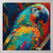 抽象芸術カラフルオウム ポスター (正面)