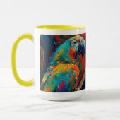 抽象芸術カラフルオウム マグカップ (左)