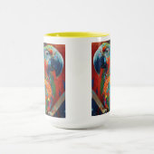 抽象芸術カラフルオウム マグカップ (中央)