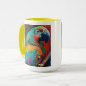 抽象芸術カラフルオウム マグカップ (正面左)